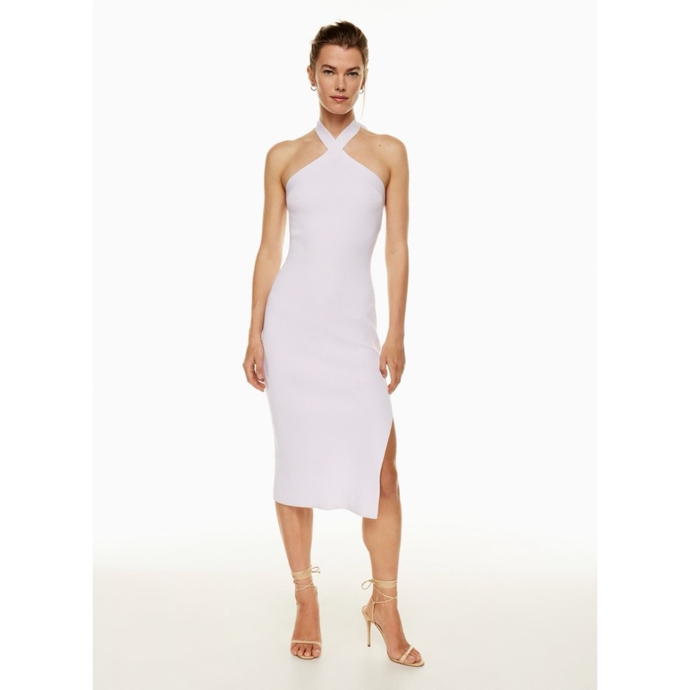 Aritzia Wilfred CAYENNE HALTER DRESS KNIT IN PURPLE Small